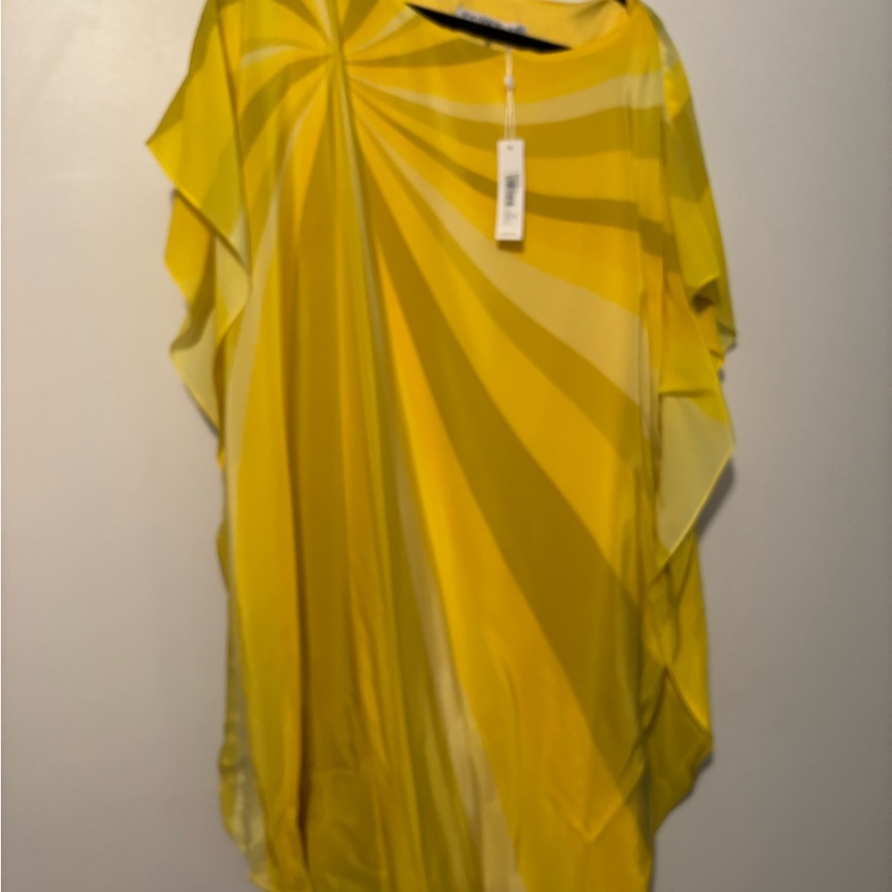 Trina Turk Yellow and Gold Patterned Dress
